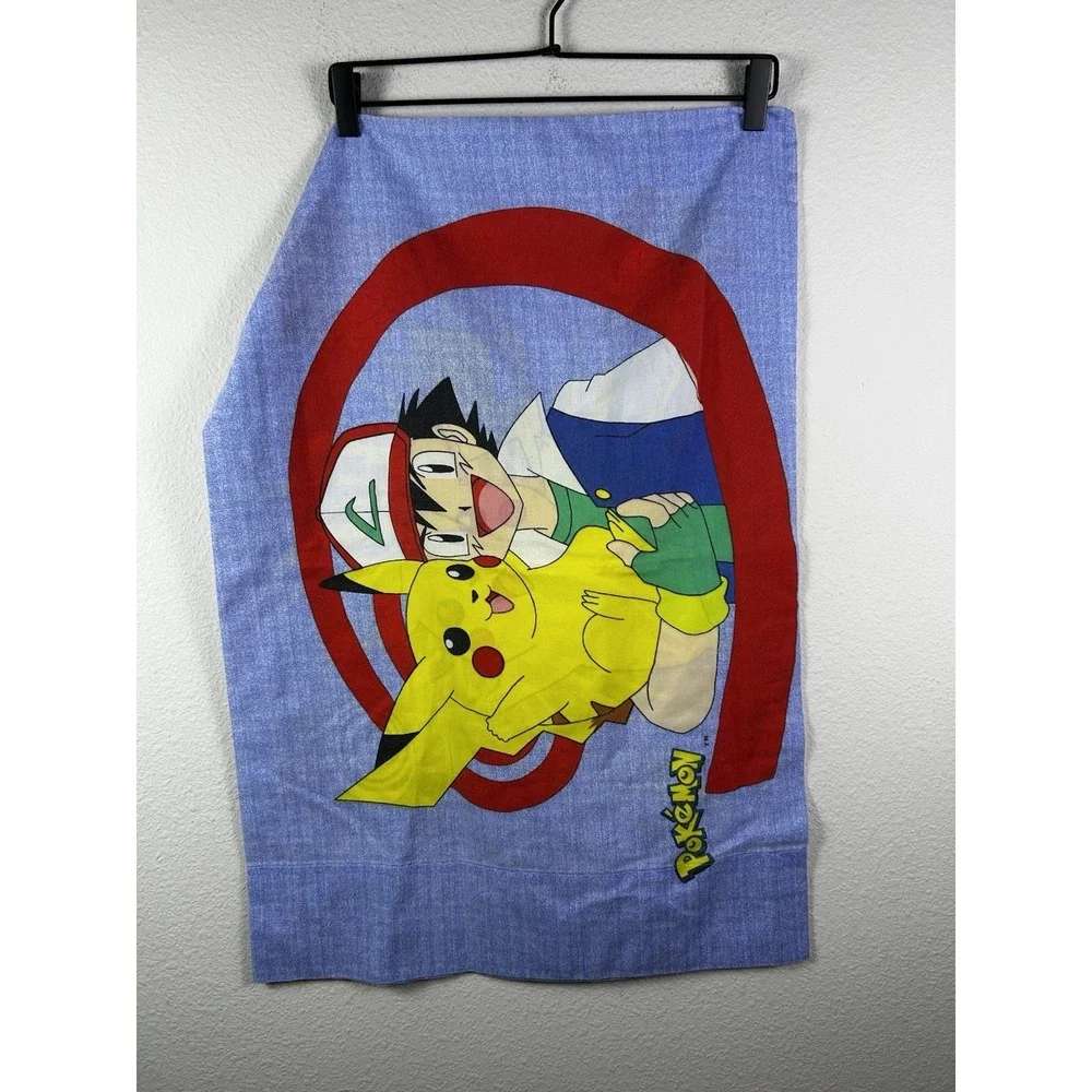 Vintage Pokemon Pillowcase Cover Standard Size Pikachu Ash CLEAN